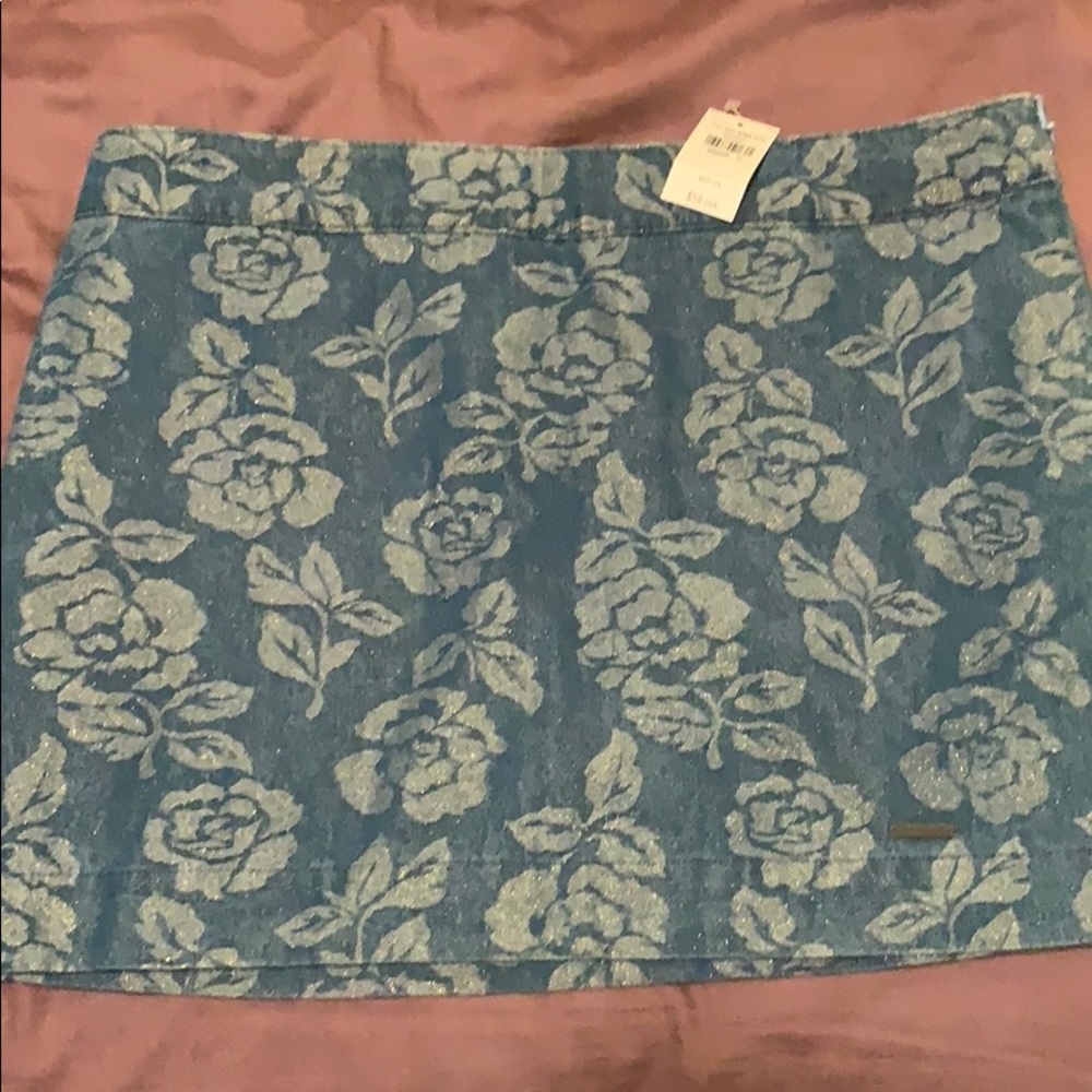 Abercrombie and Fitch Denim Mini Skirt with Roses!